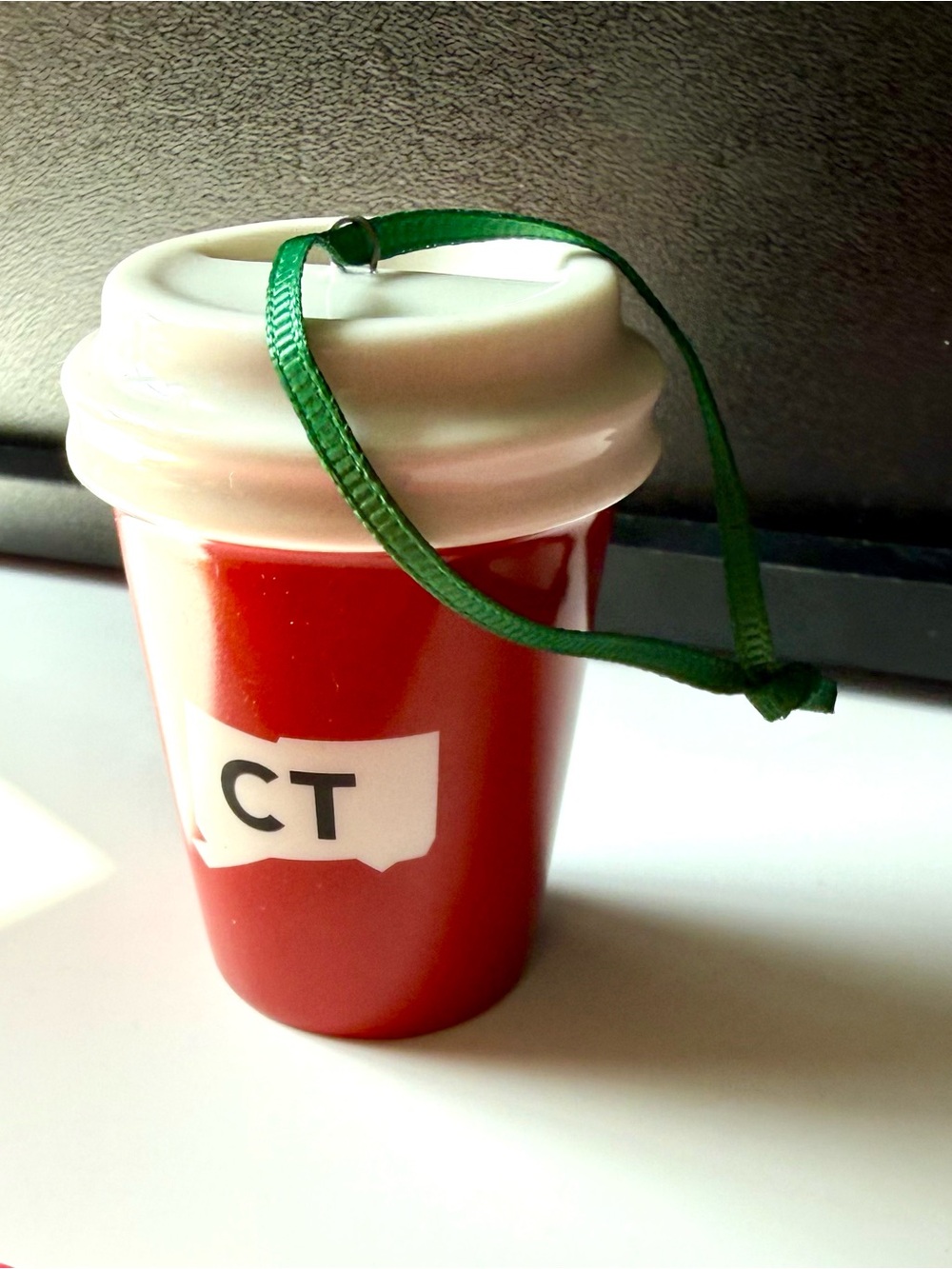 Starbucks Christmas Ornament Holiday 2016 RED CT Ceramic Coffee Cup - Picture 5 of 9